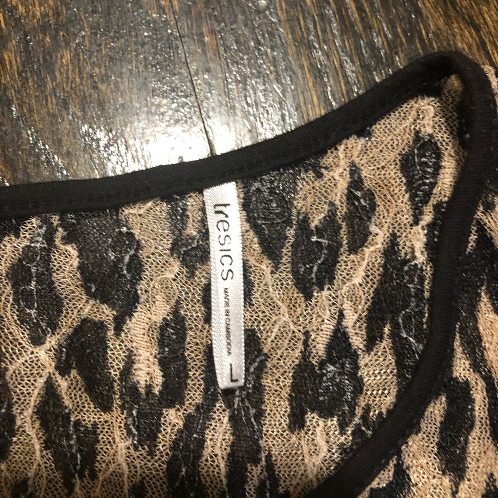 Large Leopard & Black cotton dress - Picture 3 of 4